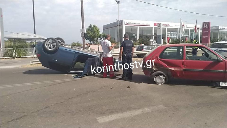 Τροχαίο παράλληλα της Ε.Ο Κορίνθου-Πατρών στο ύψος της Αρχαίας Κορίνθου